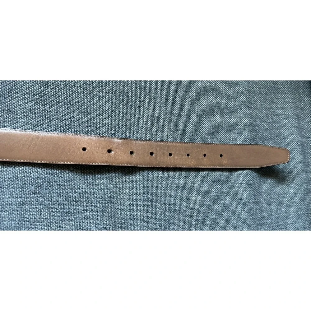 Allen Edmonds Dark Brown Leather Belt With Brogue Details Sz 38